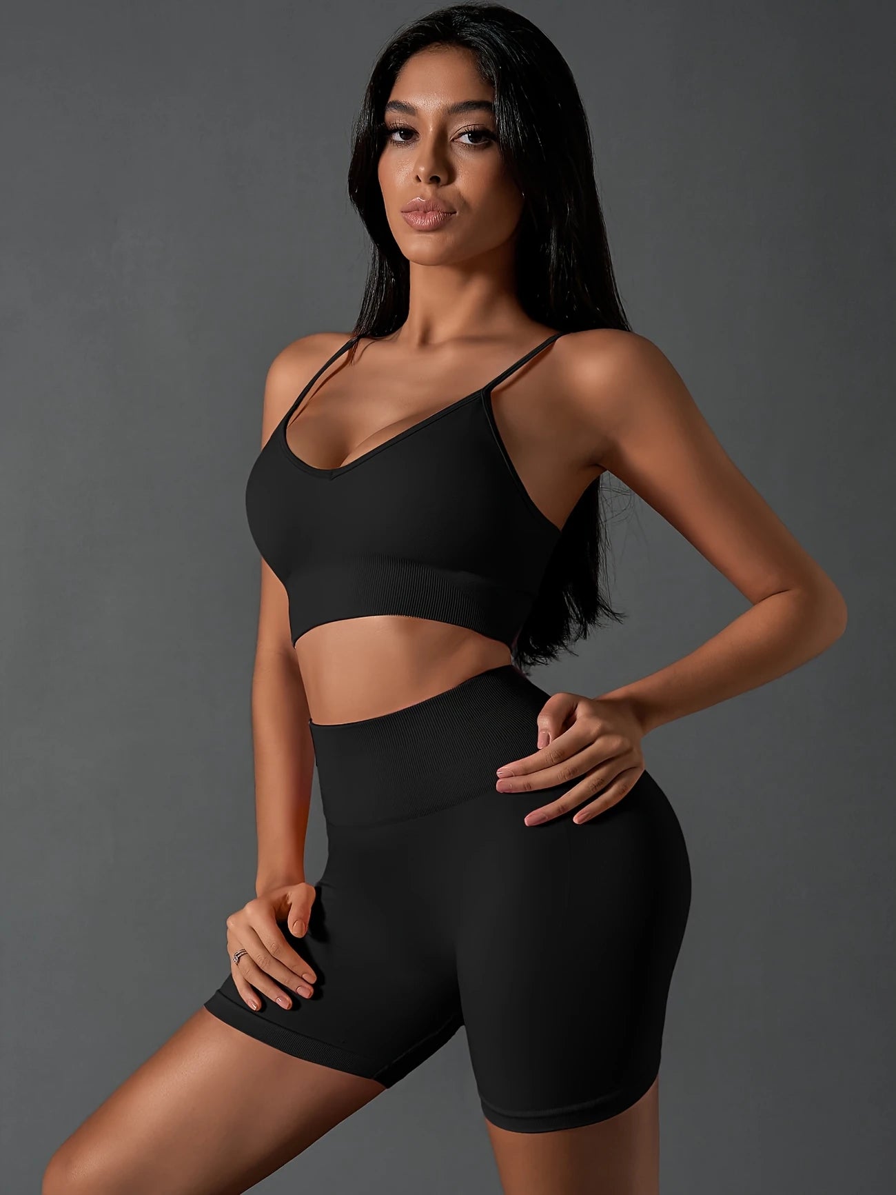 Tracksuit Set Bra Skinny Shorts For Yoga Gym Workout Ladies Activewear