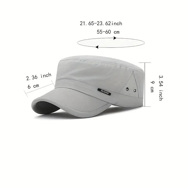 Classic Quick-Dry Flat Brim Cap Gray