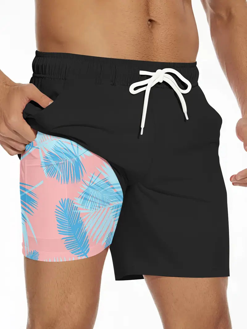 Summer Double Layer Beach Swim Shorts