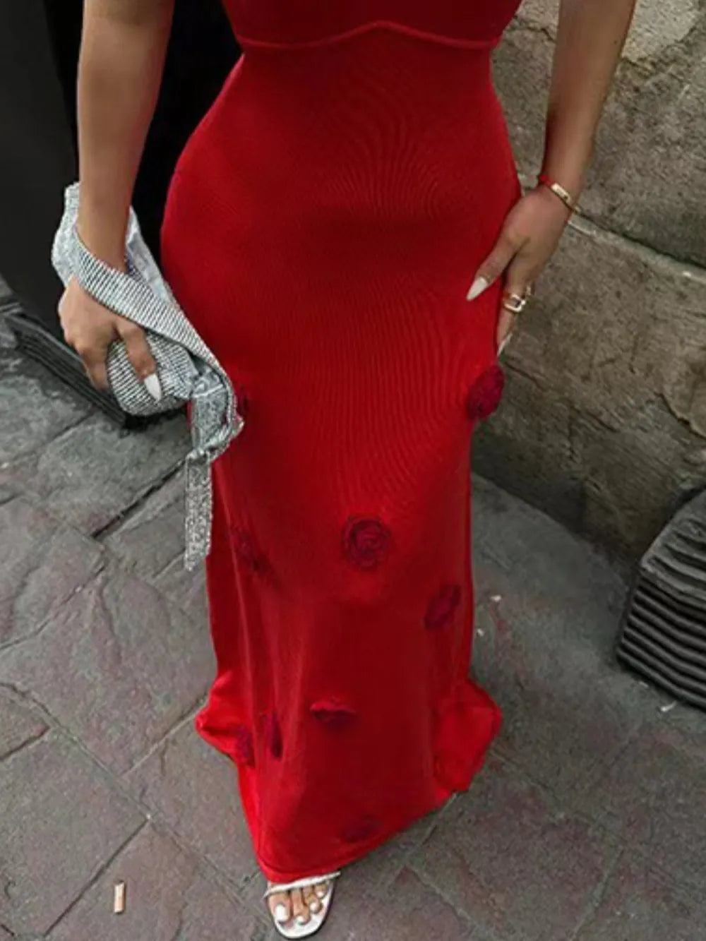 Flower Maxi Sweater Cami Dress