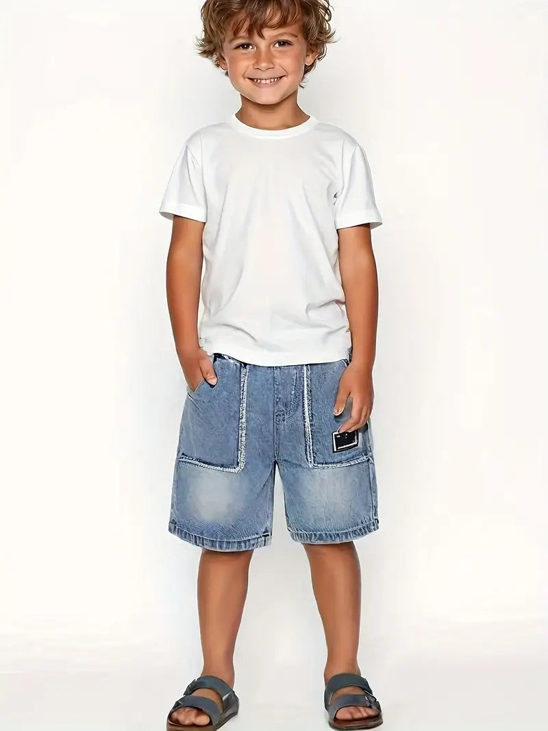 Boys' Casual Denim Shorts with Pockets