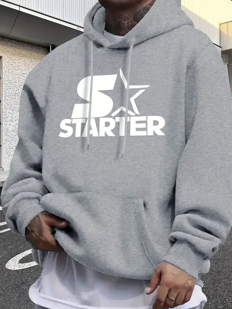 Men'S Stylish Casual Print Fleece Hoodie