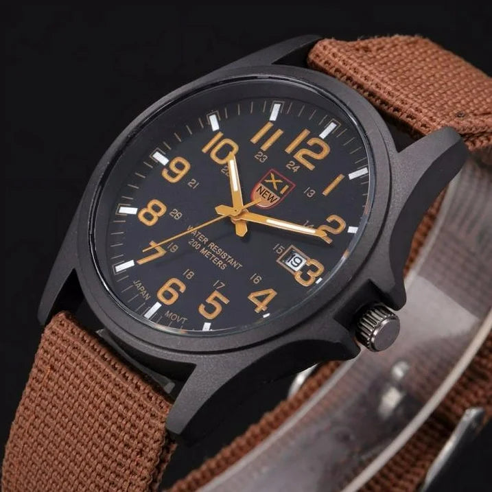 TIHLMK Mens Watches Mens Date Stainless Steel Military Sports Analog Quartz Army Wrist Watch
