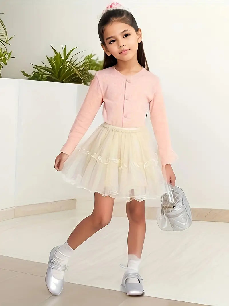 Cute Girls' Polyester Umbrella Skirt