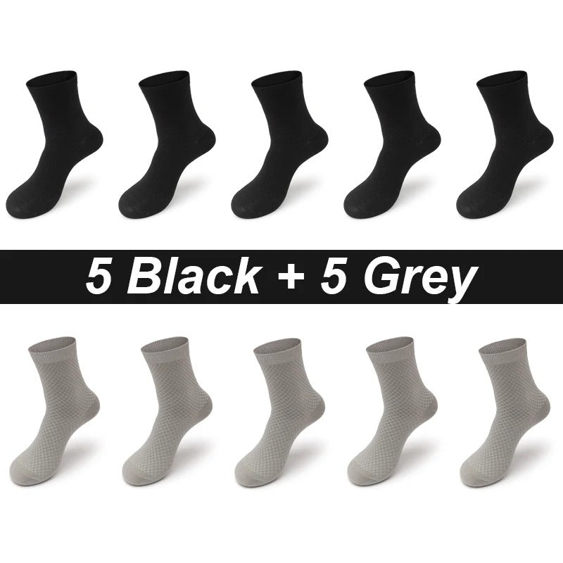 Men’s Bamboo Fiber Business Socks – 10 Pairs