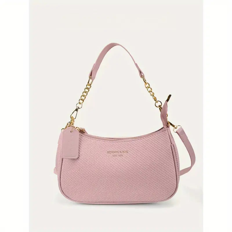 Women Plain Color PU Shoulder Bag