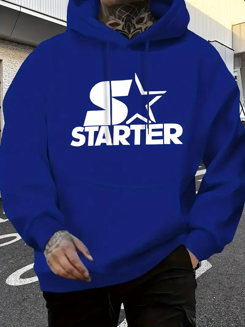 Men'S Stylish Casual Print Fleece Hoodie