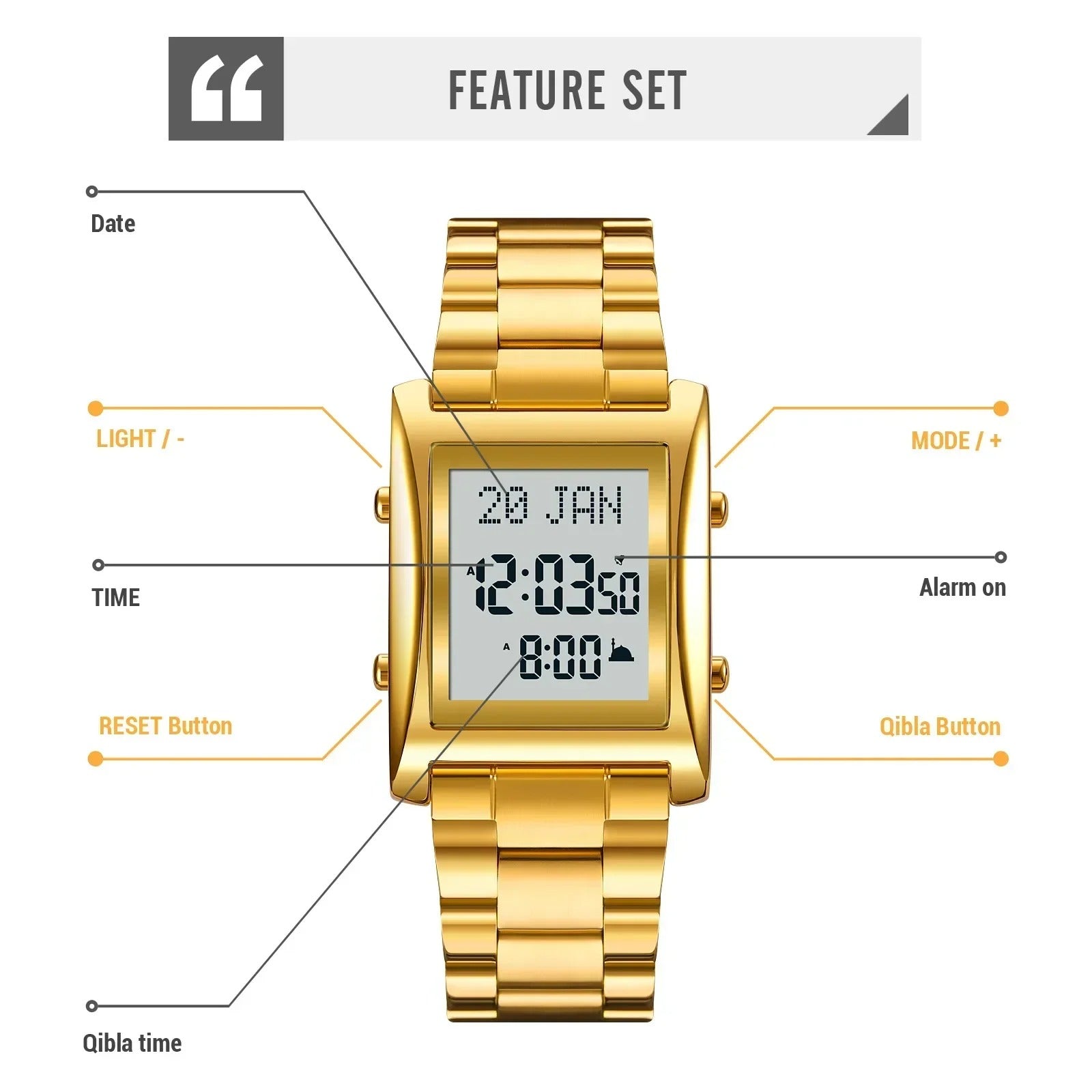SKMEI 1815 Muslim Prayer Watch