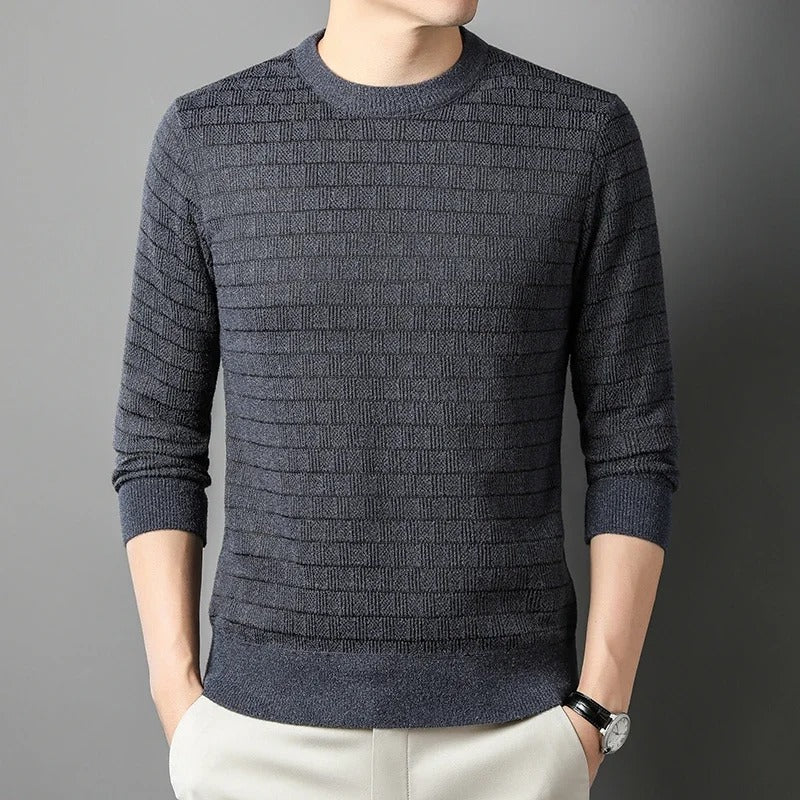 Men’s Casual Knit Round Neck Pullover Sweater