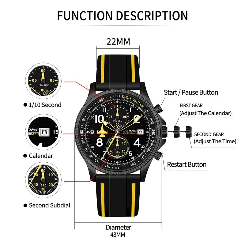 Creative Airplane Chronograph Men's Watch -