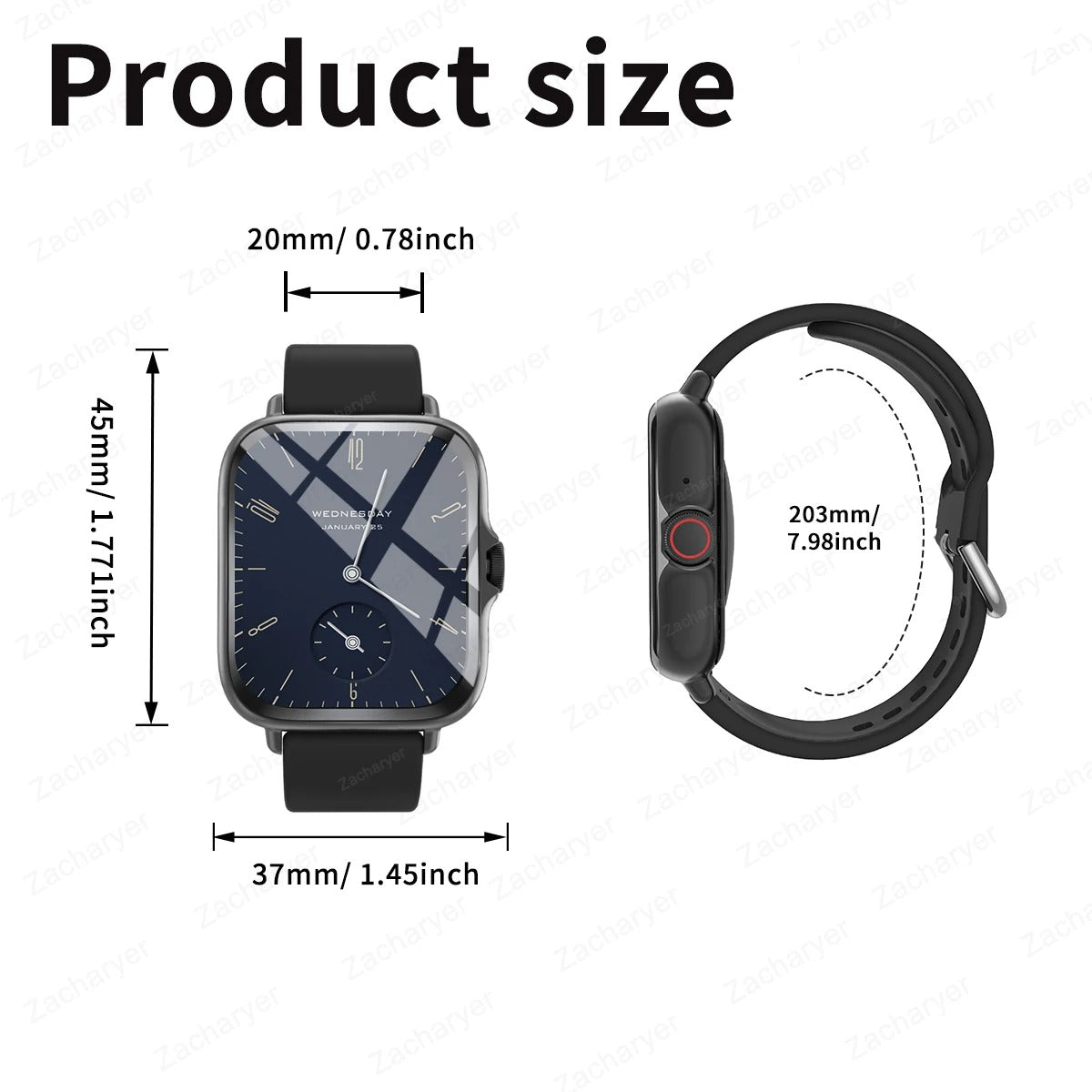 Smart Watch Wireless Calling & App Reminders for iPhone/Android