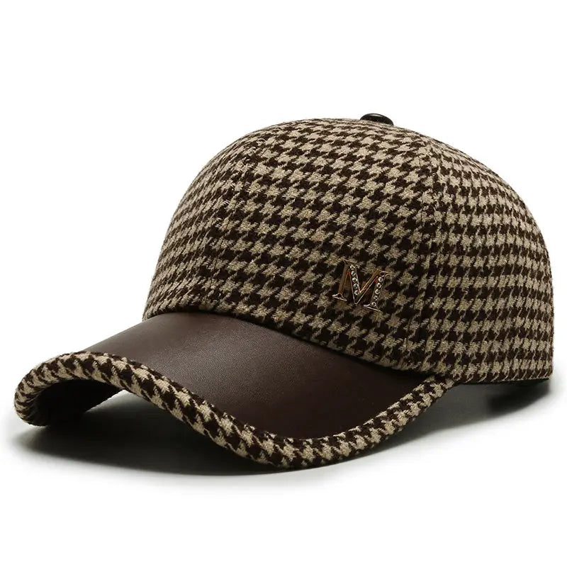 Lightweight Retro Houndstooth Baseball Cap