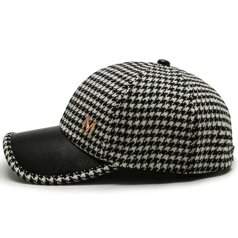 Lightweight Retro Houndstooth Baseball Cap