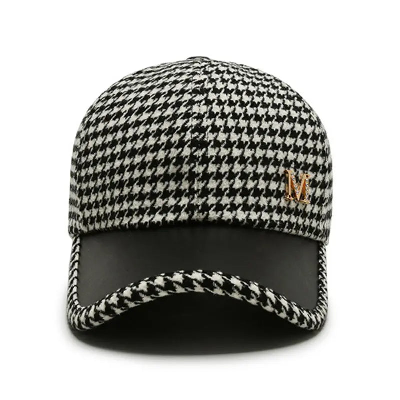 Lightweight Retro Houndstooth Baseball Cap
