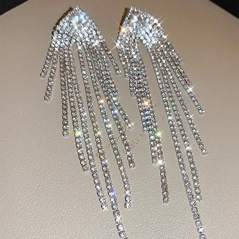 Oversized Galaxy Sparkling Tassel Earrings