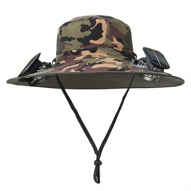Outdoor Solar-Powered Multifunctional Fan Hat