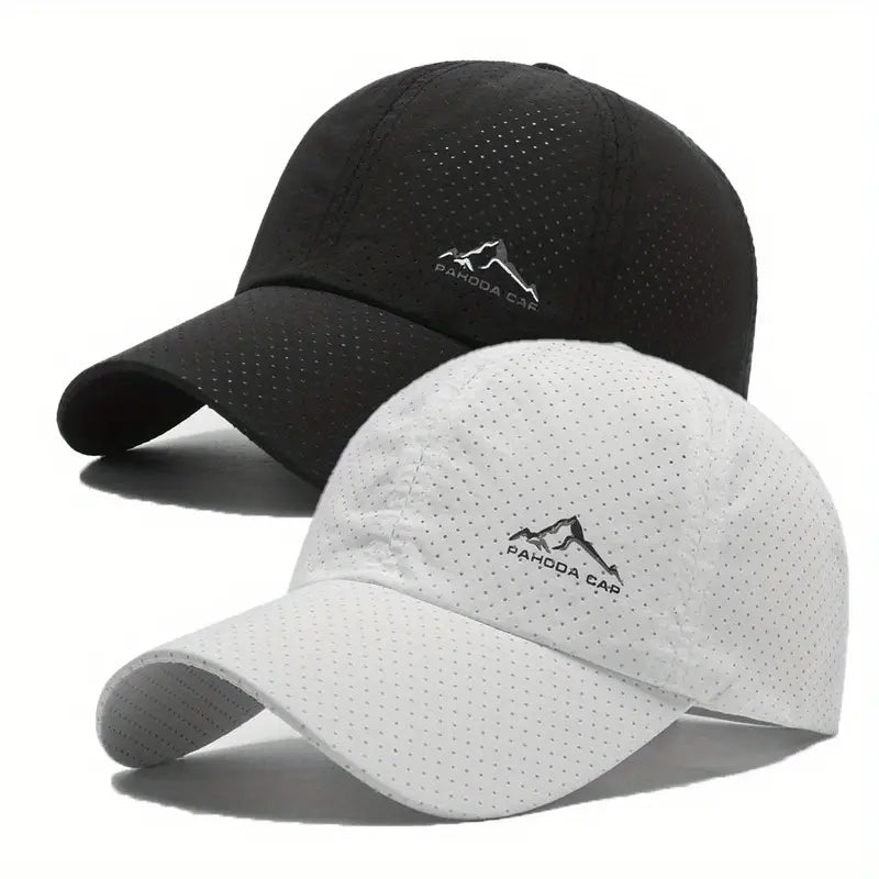 Quick-Dry Snow Mountain Print Sports Baseball Cap 2pcs