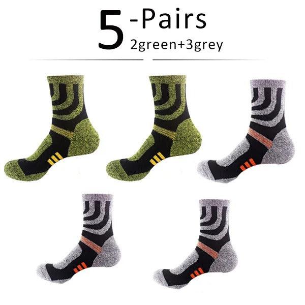 Men’s Coolmax Sport Terry Crew Socks – 5 Pairs