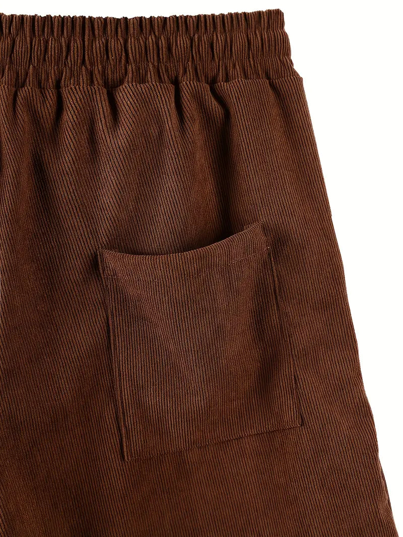 Men's Casual Fleece Shorts with Pockets