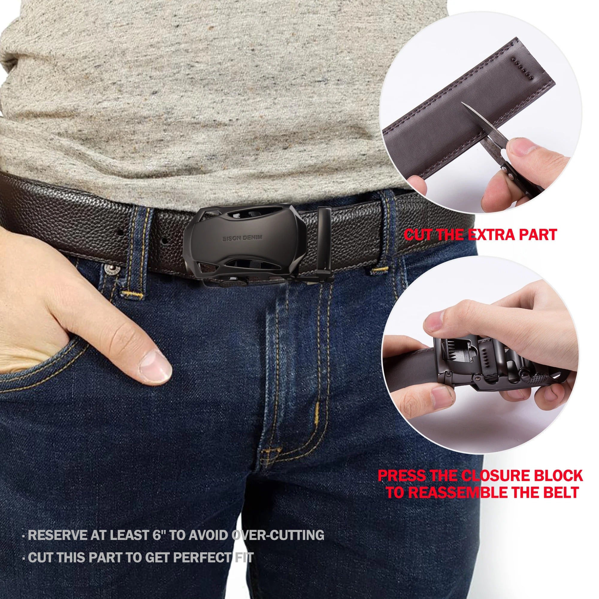 Men's Genuine Leather Belt 125cm