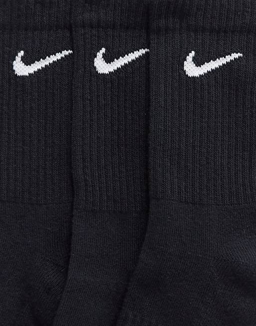 Men Nike Training Everyday Cushioned 3 pack crew sock in black