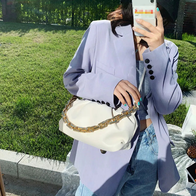 Women Creative Cloud Design Chunky Chain Shoulder Bag