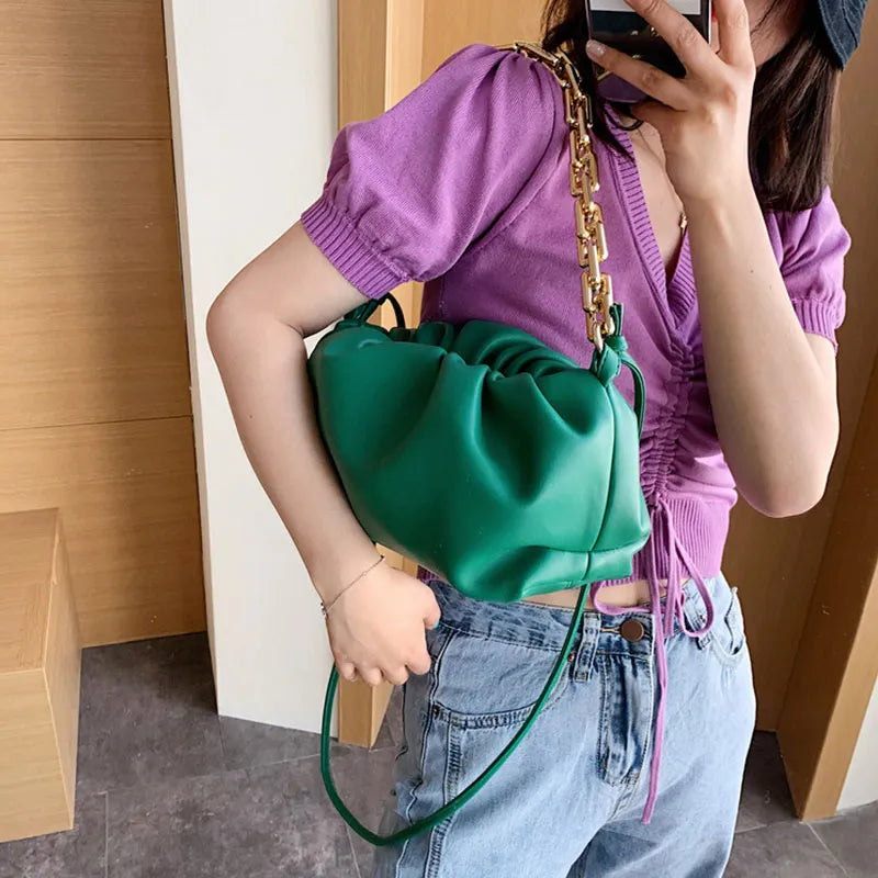 Women Creative Cloud Design Chunky Chain Shoulder Bag