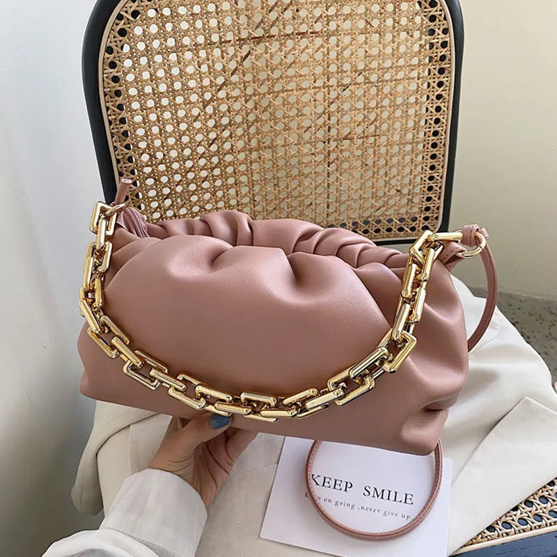 Women Creative Cloud Design Chunky Chain Shoulder Bag