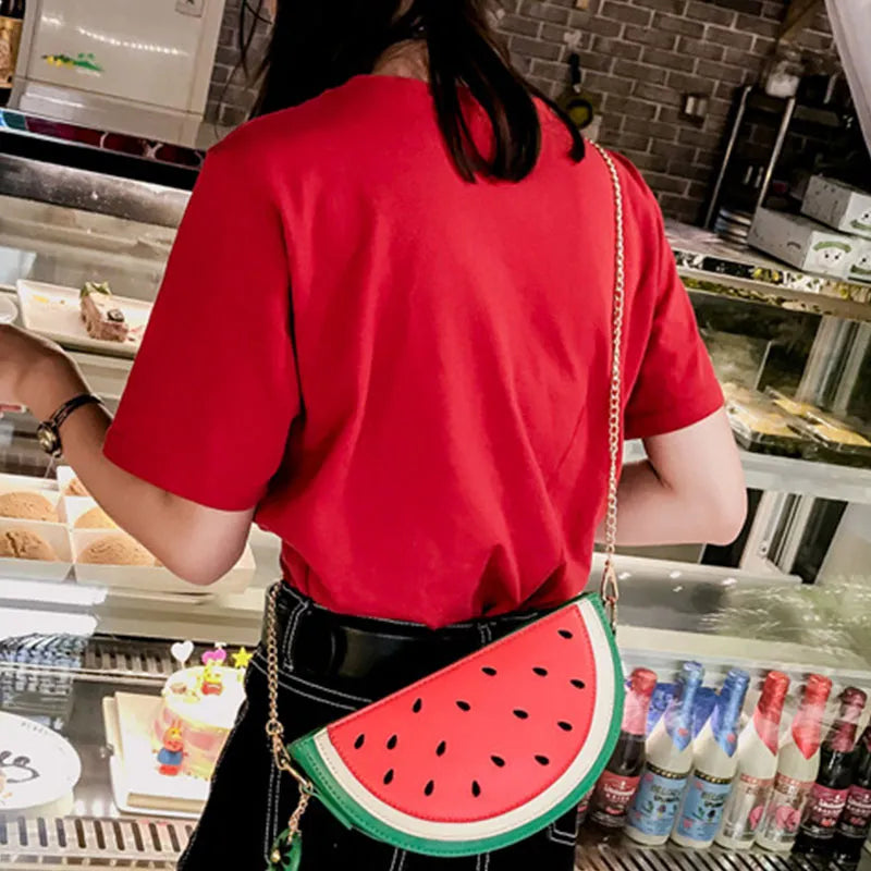 Wholesale Women Creative Watermelon Mini Shoulder Chain Bag