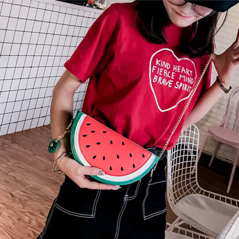 Wholesale Women Creative Watermelon Mini Shoulder Chain Bag