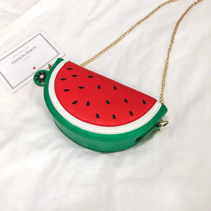 Wholesale Women Creative Watermelon Mini Shoulder Chain Bag