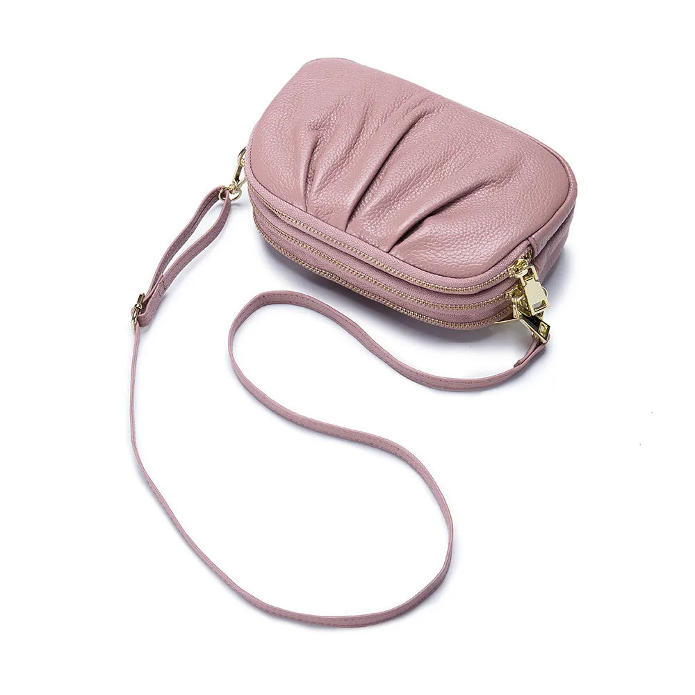Wholesale Women Leather Solid Color Triple-layer Mini Bags