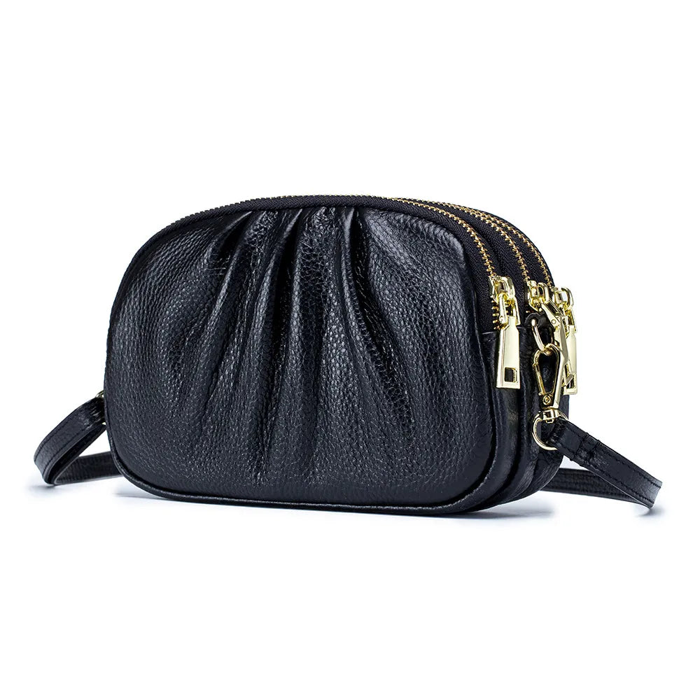 Wholesale Women Leather Solid Color Triple-layer Mini Bags