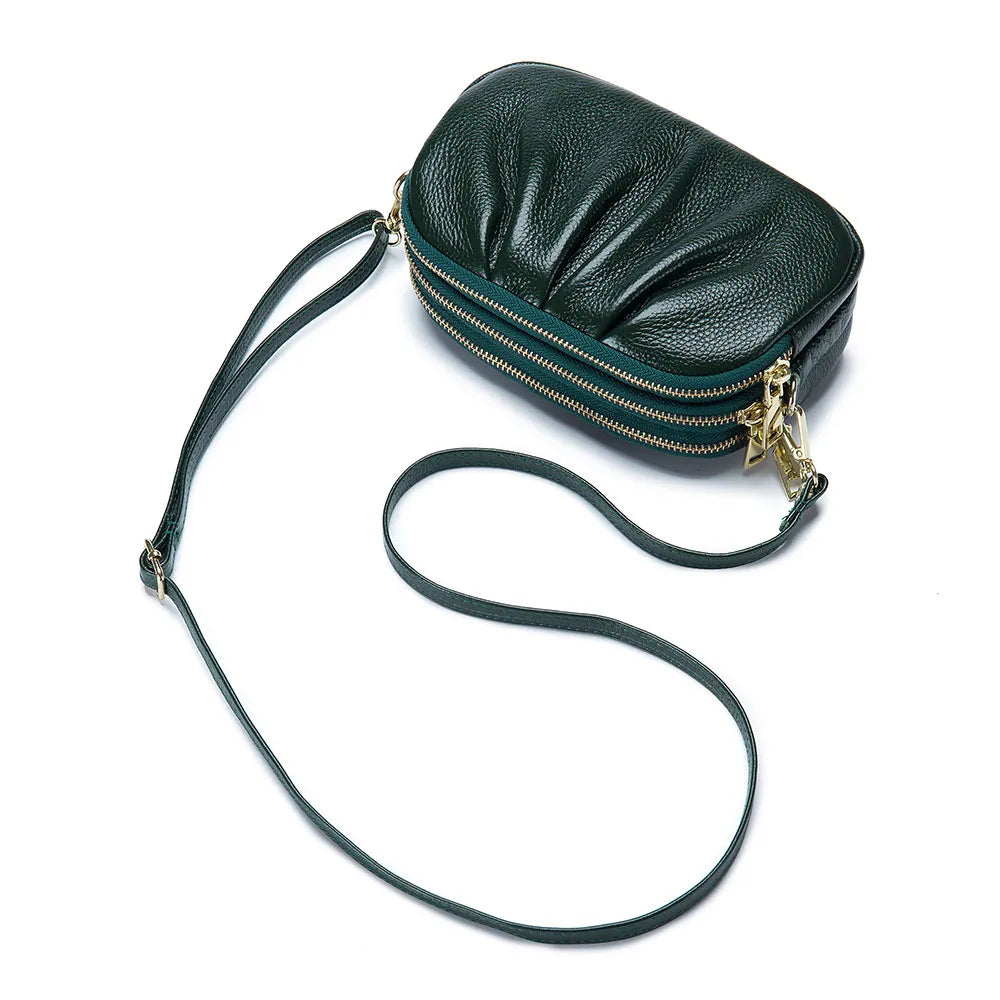 Wholesale Women Leather Solid Color Triple-layer Mini Bags