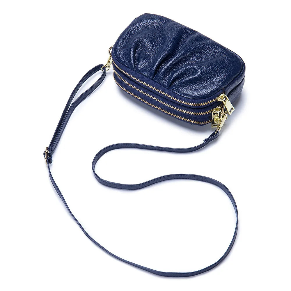 Wholesale Women Leather Solid Color Triple-layer Mini Bags