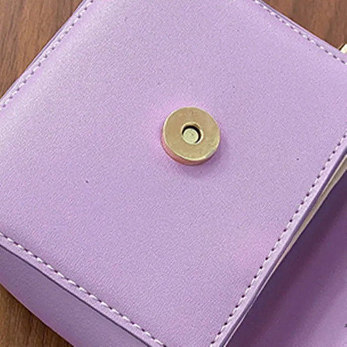 Women Solid Color Metal Chain Mini Shoulder Bag