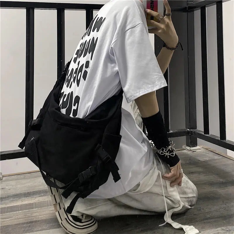 Women Fashion Solid Color Large Capacity Canvas Shoulder Bag