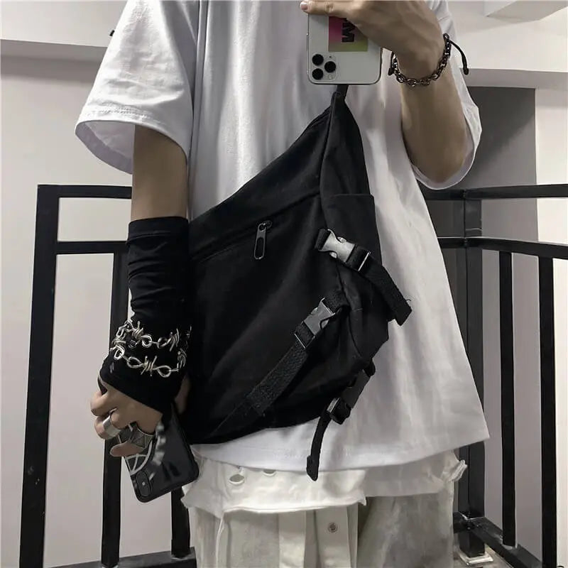 Women Fashion Solid Color Large Capacity Canvas Shoulder Bag