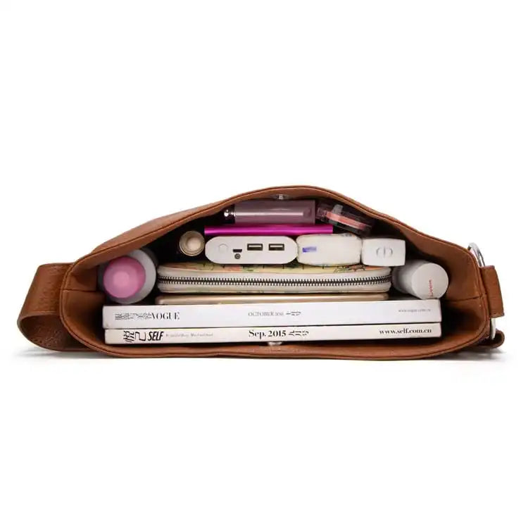 Women Simple Solid Color Large Capacity Soft Tote Bag
