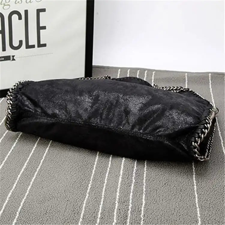 Women Fashion Color Blocking Large Capacity Chain Shoulder Bag