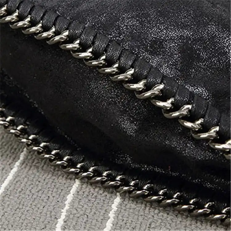 Women Fashion Color Blocking Large Capacity Chain Shoulder Bag