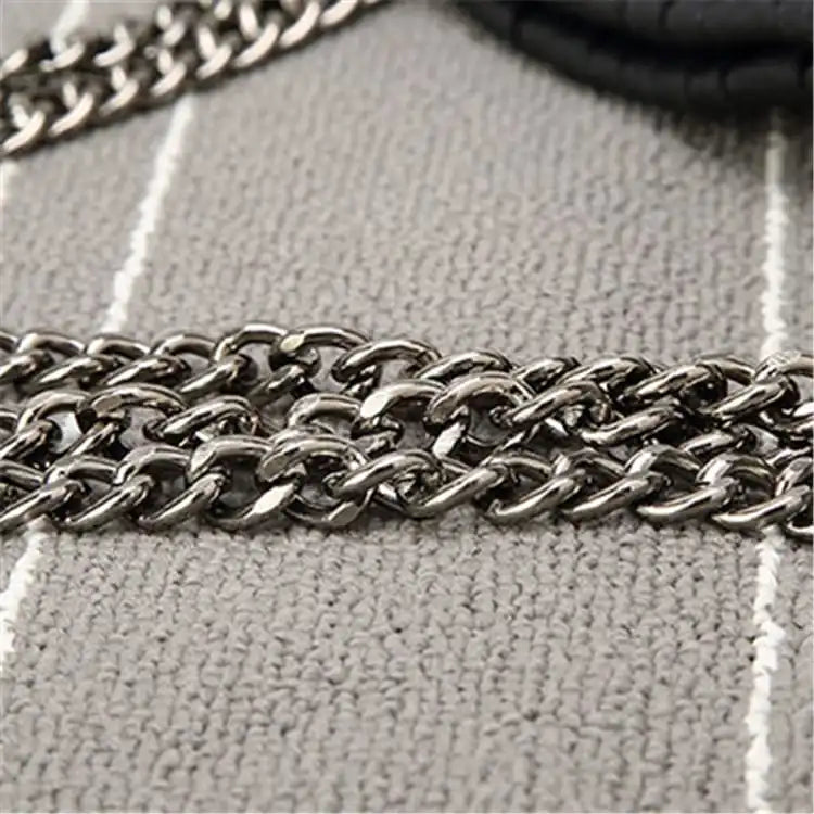 Women Fashion Color Blocking Large Capacity Chain Shoulder Bag
