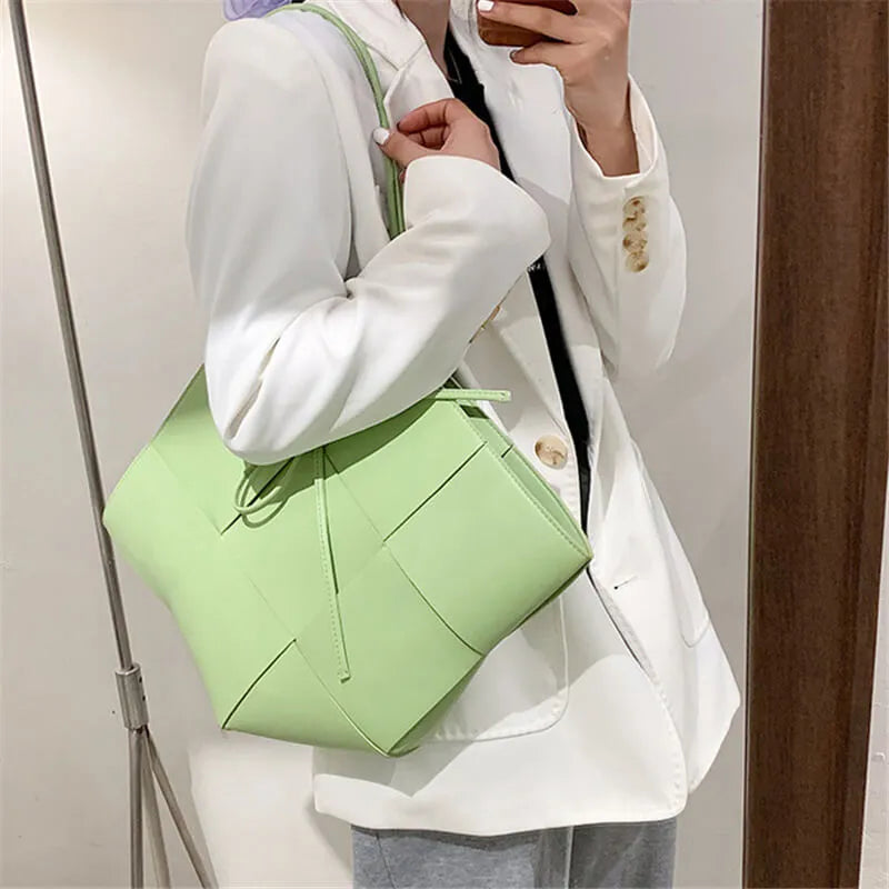 Women Fashion Solid Color Large Capacity Irregular Shoulder Bag