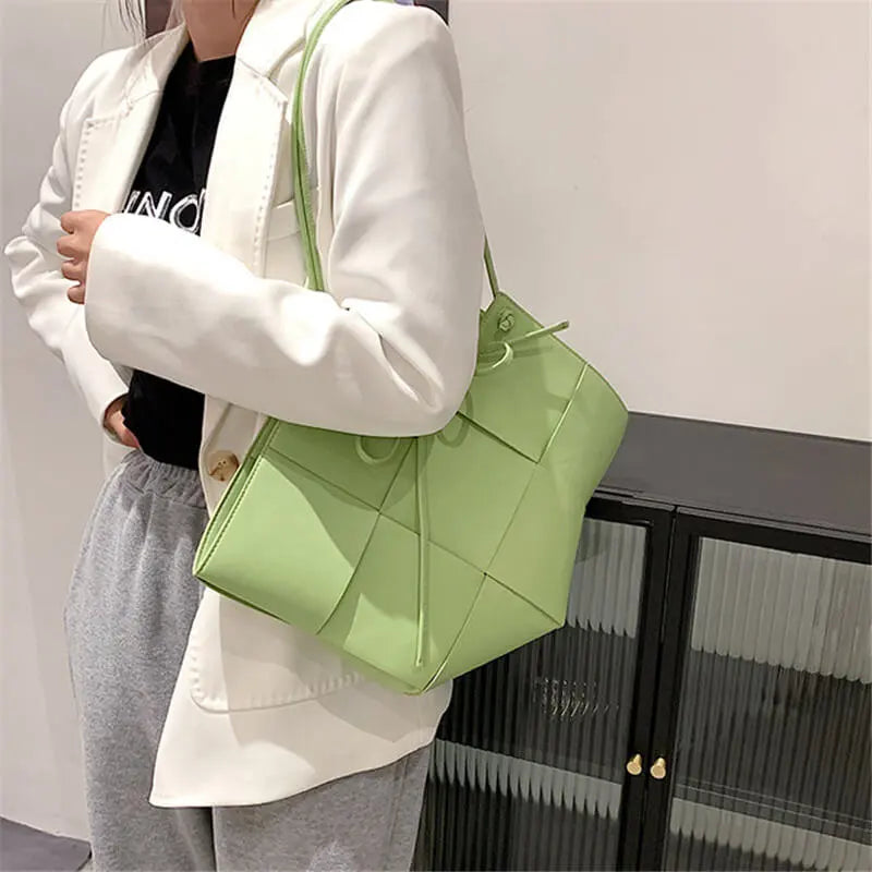 Women Fashion Solid Color Large Capacity Irregular Shoulder Bag