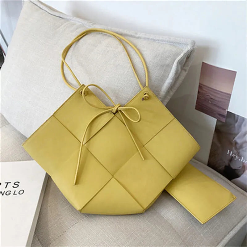 Women Fashion Solid Color Large Capacity Irregular Shoulder Bag