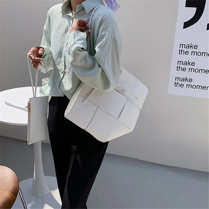 Women Fashion Solid Color Large Capacity Irregular Shoulder Bag