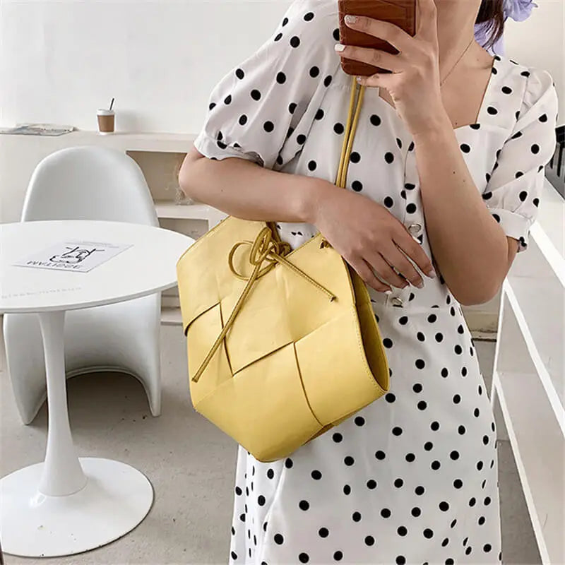 Women Fashion Solid Color Large Capacity Irregular Shoulder Bag