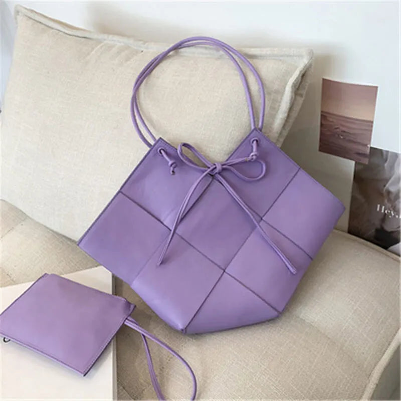 Women Fashion Solid Color Large Capacity Irregular Shoulder Bag