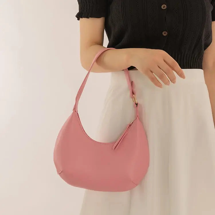 Women Simple Style Solid Color Irregular Underarm Bag