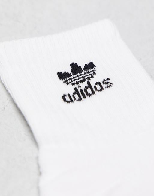 Men adidas Originals 6-pack quarter socks in white